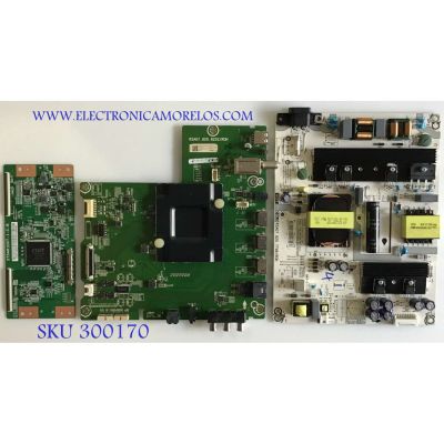 KIT DE TARJETAS PARA TV HISENSE / MAIN 231565A / RSAG7.820.8252/ROH / FUENTE 222172 / RSAG7.820.7748/ROH / T-CON 34.29110.052 / ST5461D07-1-C-B / PANEL HD550S1U81-L1\S2\GM\CKD\ROH / MODELO 55R6E